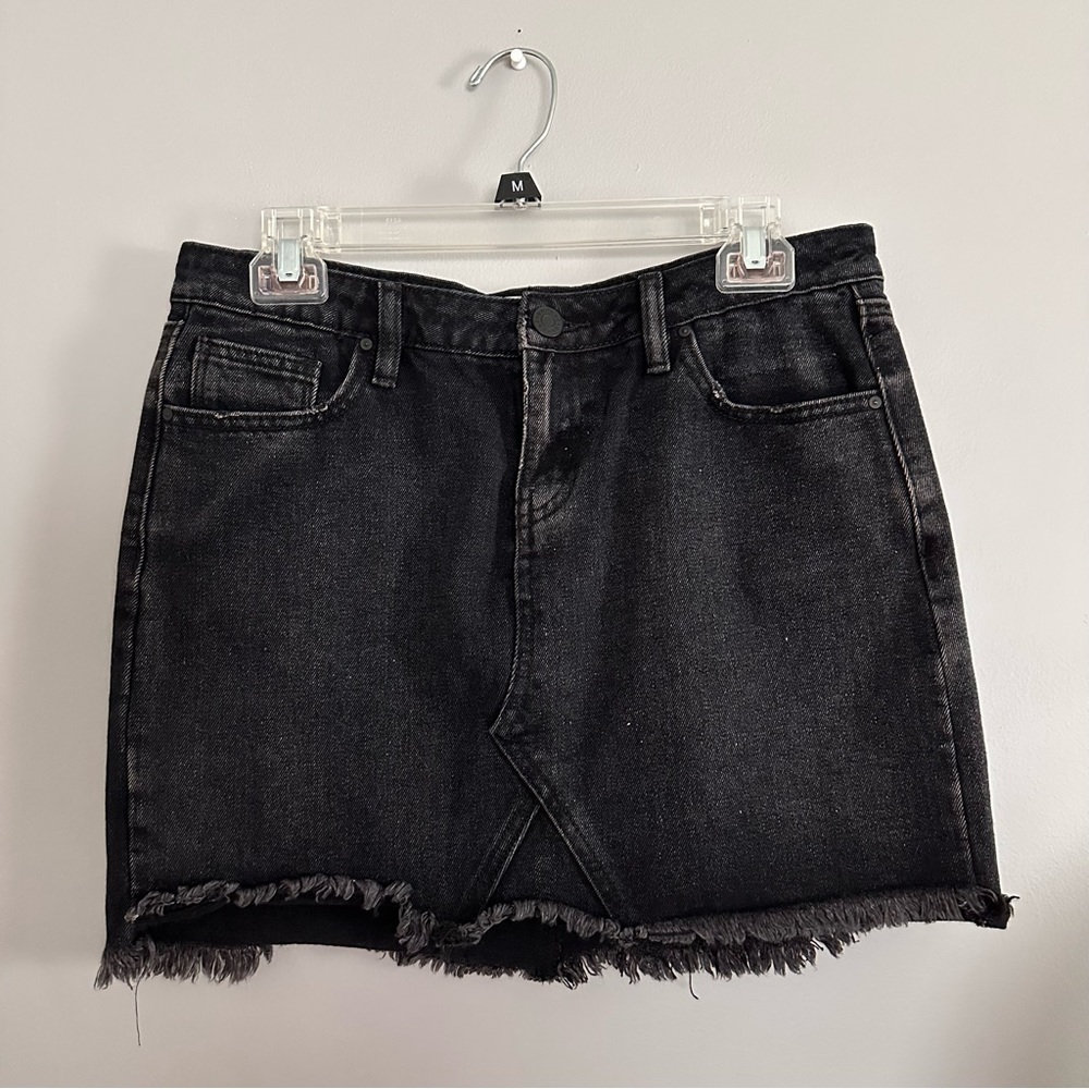 Black Refuge Denim Mini Skirt